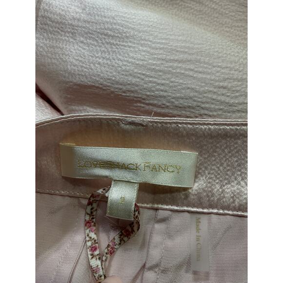 Loveshackfancy 'Perdita' Pink Silk Short Size 2 - Picture 4 of 5